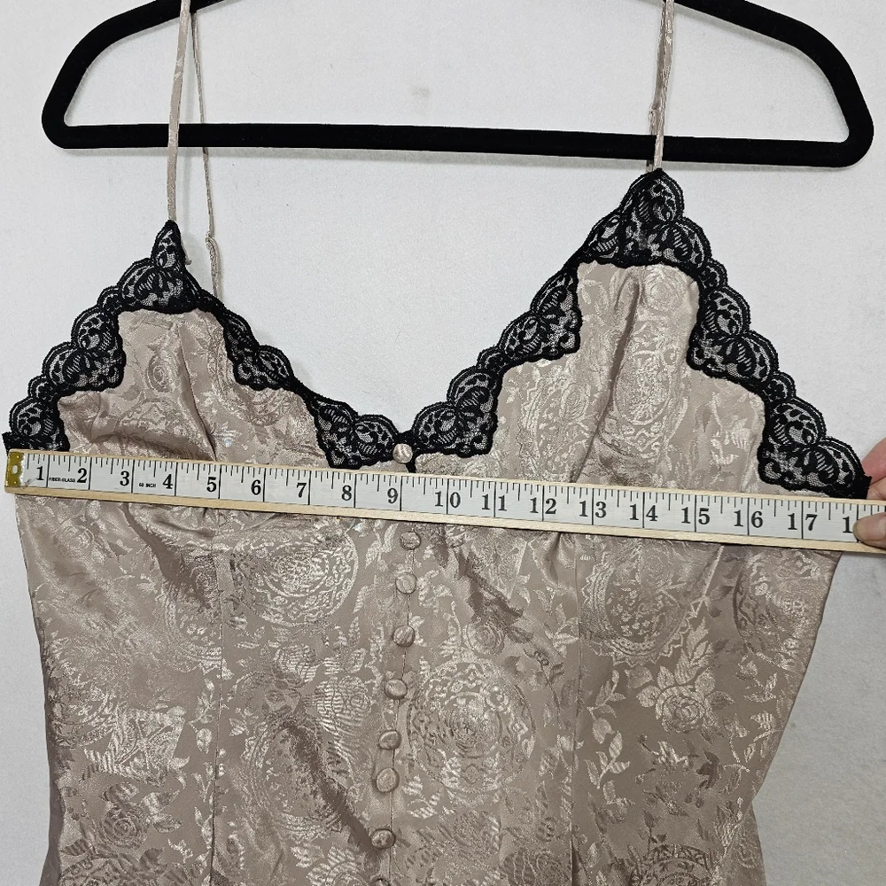 Victoria’s Secret Vintage Gold Label Satin Cream Bodysuit Nightie Large - Picture 4 of 13